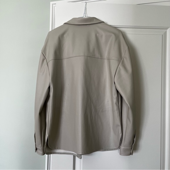 Faux Leather Shirt Jacket - Faux Leather Shacket from M by Mendocino - Picture 2 of 3